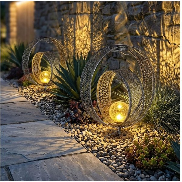 GLOBO LIGHTING LED Solarleuchte, LED-Leuchtmittel fest verbaut, Warmweiß, Solarlampe orientalische Kugel Dekoleuchte