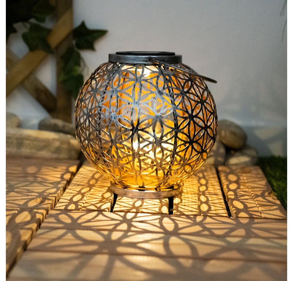 GLOBO LIGHTING LED Solarleuchte, LED-Leuchtmittel fest verbaut, Solar Lampe Outdoor Solarleuchte orientalisch LED 2er Set – Bild 4 von 5
