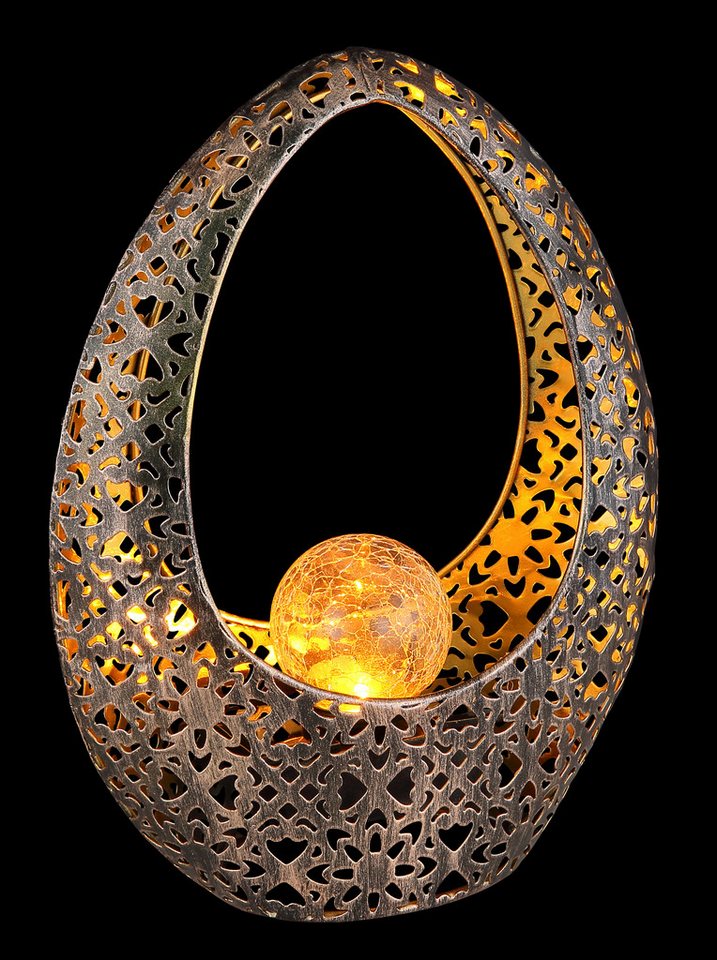 GLOBO LIGHTING LED Solarleuchte SOLARLEUCHTE METALL BRONZEFARBEN, 1XLED, LED fest integriert, Warmweiß, Solar Garten Terrasse Außenbeleuchtung Dekoleuchten – Bild 5 von 5