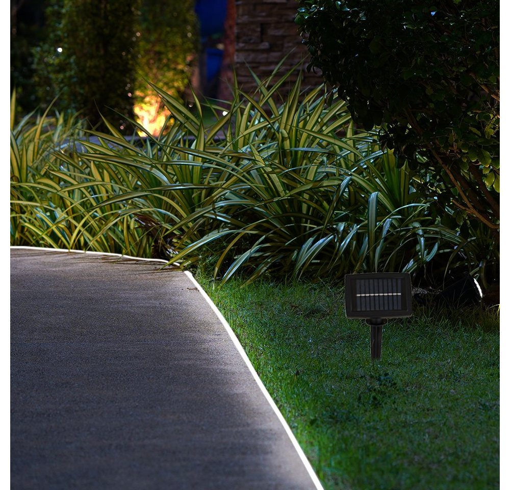 GLOBO LIGHTING LED Solarleuchte, LED-Leuchtmittel fest verbaut, Kaltweiß, Lichterkette Solar Solarlichterkette 180x LED mit Erdspieß – Bild 3 von 5