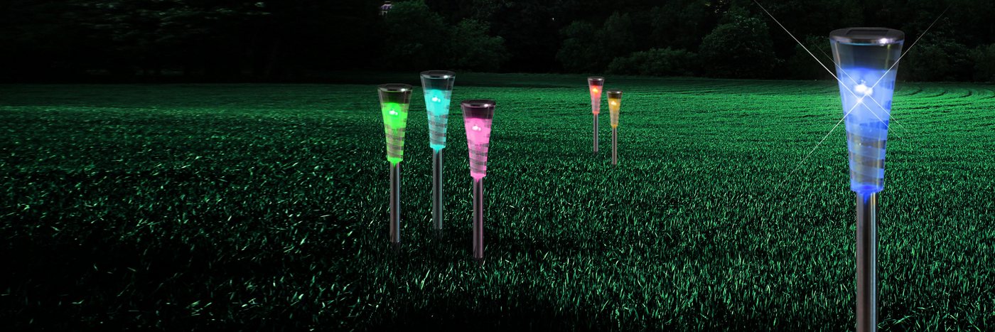 GLOBO LIGHTING LED Solarleuchte SOLAR, LED fest integriert, RGB, Solar, Garten, RGB, rot-grün-blau, Akku, Terrasse, IP44 – Bild 2 von 5