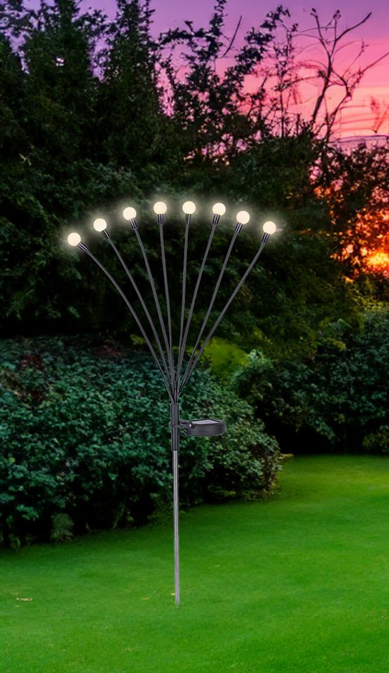 GLOBO LIGHTING LED Solarleuchte SOLAR, LED fest integriert, Warmweiß, Solarlampe für Garten, Toller Lichteffekt, mit Erdspieß – Bild 2 von 5