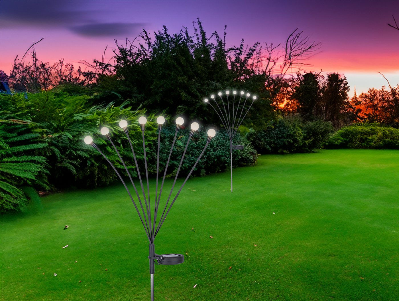 GLOBO LIGHTING LED Solarleuchte SOLAR, LED fest integriert, Warmweiß, Solarlampe für Garten, Toller Lichteffekt, mit Erdspieß – Bild 4 von 5