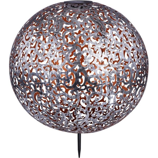 GLOBO LIGHTING LED Solarleuchte SOLAR, LED fest integriert, Warmweiß, Solarlampe für Garten, Toller Lichteffekt, Solarkugel mit Erdspieß