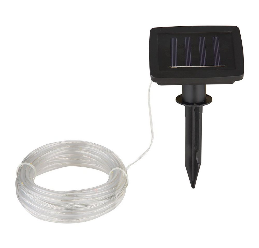 GLOBO LIGHTING LED Solarleuchte, LED-Leuchtmittel fest verbaut, Farbwechsel, Lichterkette Solar Solarlichterkette mit farbigen 50x LEDs Erdspieß – Bild 4 von 5