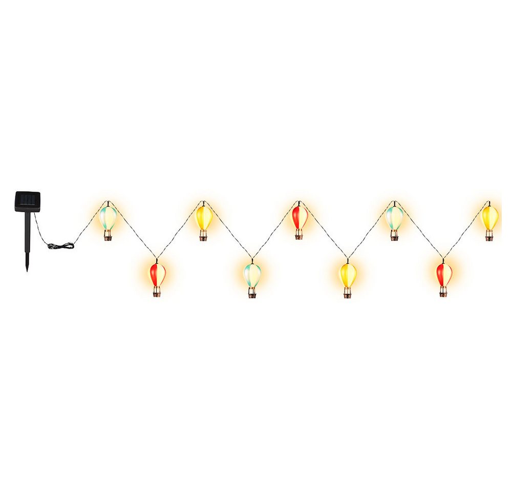 GLOBO LIGHTING LED Solarleuchte, LED-Leuchtmittel fest verbaut, Warmweiß, Solarleuchte LED Lichterkette Heißluftballons Außenleuchte – Bild 2 von 5
