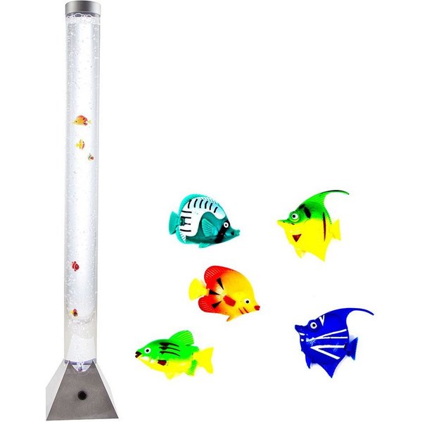 GLOBO LIGHTING LED Stehlampe, LED-Leuchtmittel fest verbaut, LED Wassersäule Steh Leuchte 10 Deko-Fische Wohnraum Beleuchtung Stand