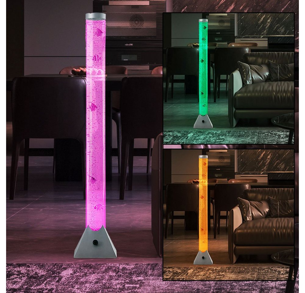 GLOBO LIGHTING LED Stehlampe, LED-Leuchtmittel fest verbaut, LED Wassersäule Steh Leuchte 10 Deko-Fische Wohnraum Beleuchtung Stand – Bild 2 von 5