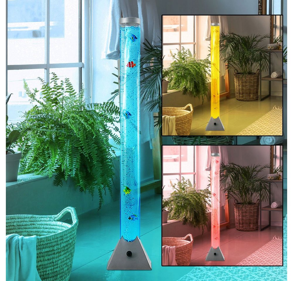 GLOBO LIGHTING LED Stehlampe, LED-Leuchtmittel fest verbaut, LED Wassersäule Steh Leuchte 10 Deko-Fische Wohnraum Beleuchtung Stand – Bild 3 von 5