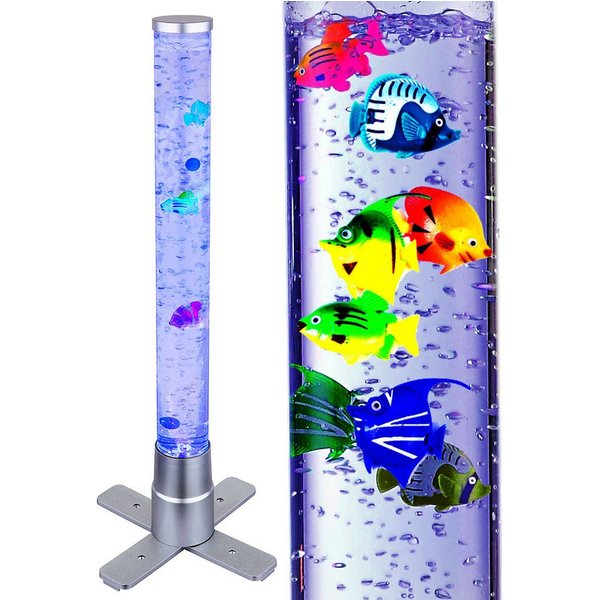 GLOBO LIGHTING LED Stehlampe, LED-Leuchtmittel fest verbaut, Farbwechsel, RGB LED Wassersäule Farbwechsel Sprudelsäule Fische Wassersprudelsäule