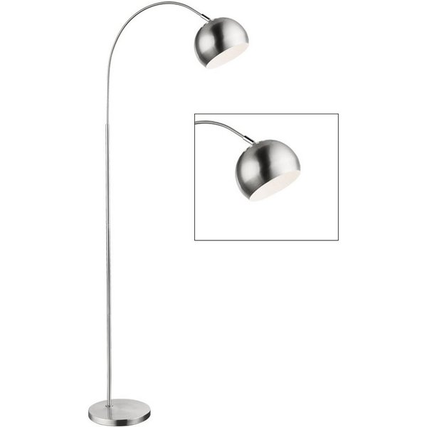 GLOBO LIGHTING LED Stehlampe, Leuchtmittel inklusive, Warmweiß, Stehleuchte Bogenstehlampe Beistellleuchte 1 flammig chrom LED