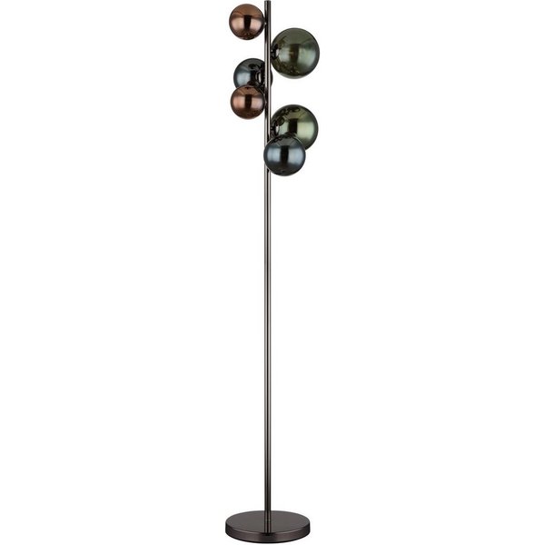 GLOBO LIGHTING LED Stehlampe RIHA, Leuchtmittel wechselbar, Warmweiß, Stehleuchte, Glas, Design Leuchte, Wohnzimmer