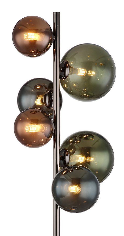 GLOBO LIGHTING LED Stehlampe RIHA, Leuchtmittel wechselbar, Warmweiß, Stehleuchte, Glas, Design Leuchte, Wohnzimmer – Bild 4 von 4