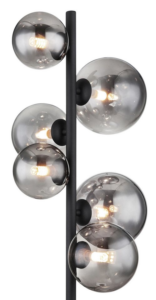 GLOBO LIGHTING LED Stehlampe RIHA, Leuchtmittel wechselbar, Warmweiß, Stehleuchte, Glas, Design Leuchte, Wohnzimmer – Bild 5 von 5