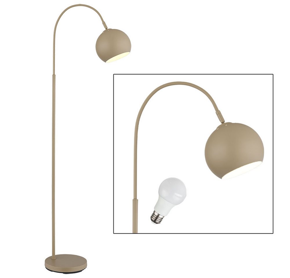 GLOBO LIGHTING LED Stehlampe, Leuchtmittel inklusive, Warmweiß, Stehleuchte Bogenlampe Standleuchte beweglich sandfarben LED H 150 cm – Bild 2 von 5