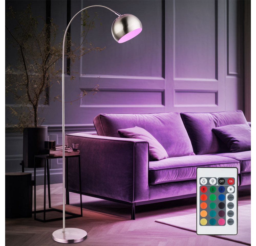 GLOBO LIGHTING LED Stehlampe, Leuchtmittel inklusive, Warmweiß, Farbwechsel, Bogenleuchte Stehlampe RGB LED Fernbedienung dimmbar Kugel schwenkbar – Bild 3 von 5
