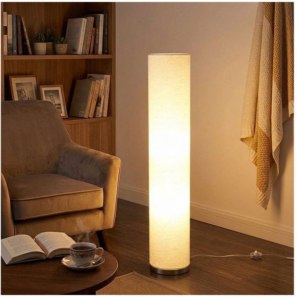 GLOBO LIGHTING LED Stehlampe, Leuchtmittel inklusive, Warmweiß, Stehlampe Stehleuchte Wohnzimmerlampe 3 flammig Stoff weiß LED H 110cm