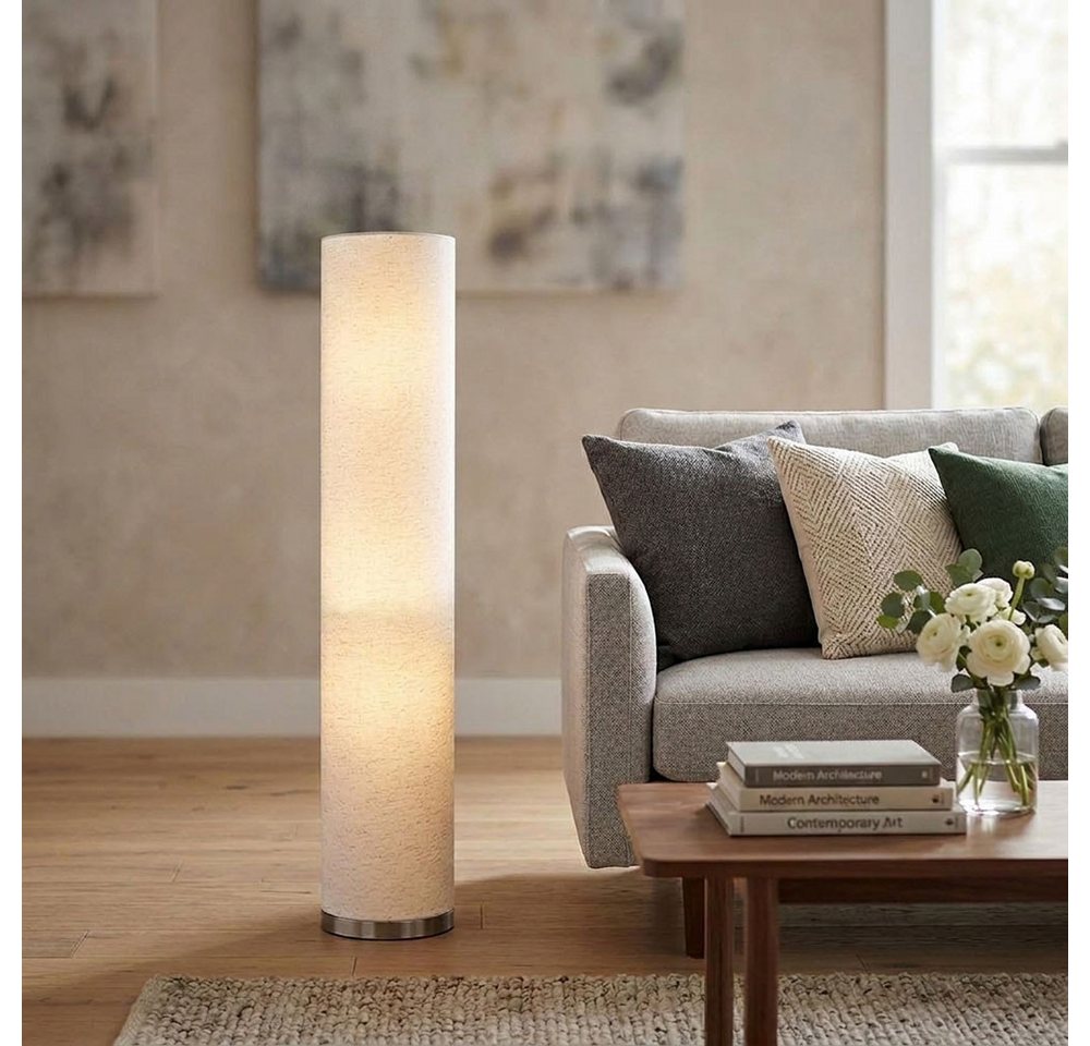GLOBO LIGHTING LED Stehlampe, Leuchtmittel inklusive, Warmweiß, Stehlampe Stehleuchte Wohnzimmerlampe 3 flammig Stoff weiß LED H 110cm – Bild 3 von 5