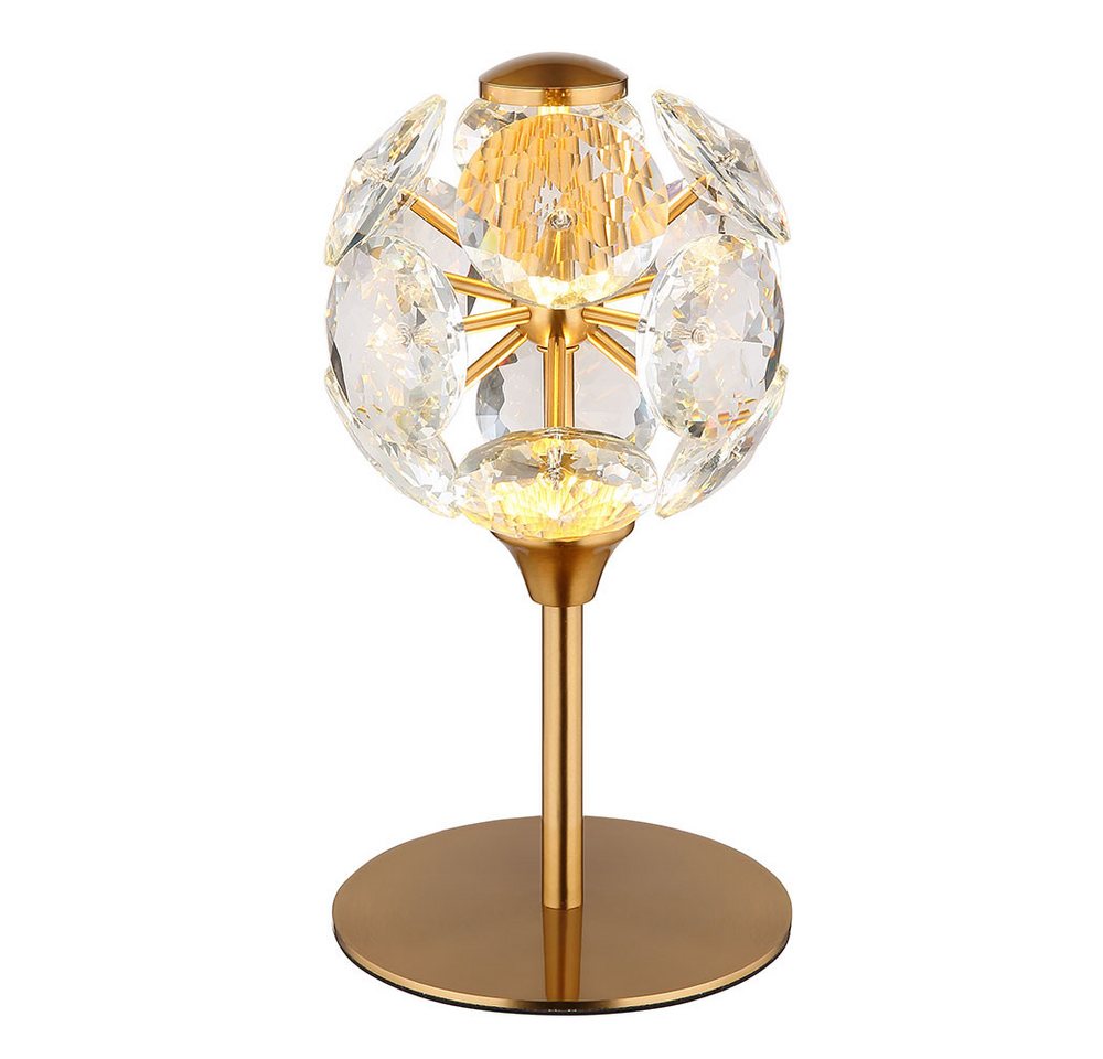 GLOBO LIGHTING LED Tischleuchte, LED-Leuchtmittel fest verbaut, Warmweiß, Tischlampe Nachttischlampe Tischleuchte Kristalllampe LED H 26,5 cm – Bild 5 von 5