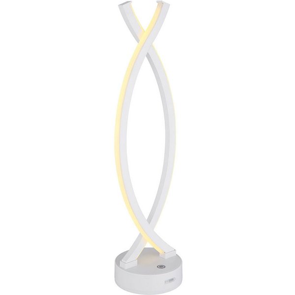 GLOBO LIGHTING LED Tischleuchte, LED-Leuchtmittel fest verbaut, Warmweiß, Wohnzimmerlampe Tischleuchte Beistellleuchte LED Touchdimmer weiß Akku