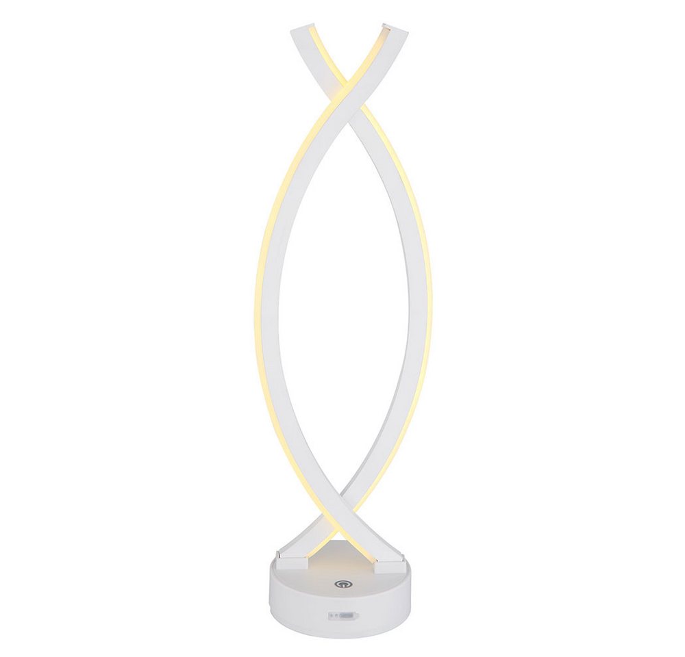 GLOBO LIGHTING LED Tischleuchte, LED-Leuchtmittel fest verbaut, Warmweiß, Wohnzimmerlampe Tischleuchte Beistellleuchte LED Touchdimmer weiß Akku – Bild 5 von 5