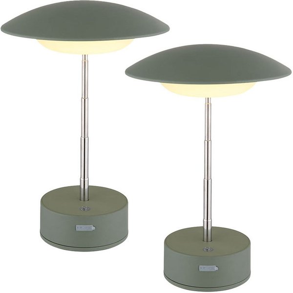 GLOBO LIGHTING LED Tischleuchte, LED-Leuchtmittel fest verbaut, Warmweiß, Tischlampe Leselampe Touchdimmer höhenverstellbar Akku 2er Set