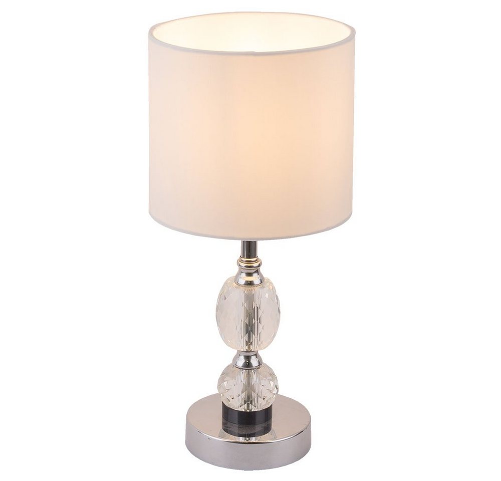 GLOBO LIGHTING LED Tischleuchte, Leuchtmittel inklusive, Warmweiß, Chrom Büro Schreib Tisch Design Leuchte Kristall Glas Beleuchtung Wohn – Bild 2 von 5
