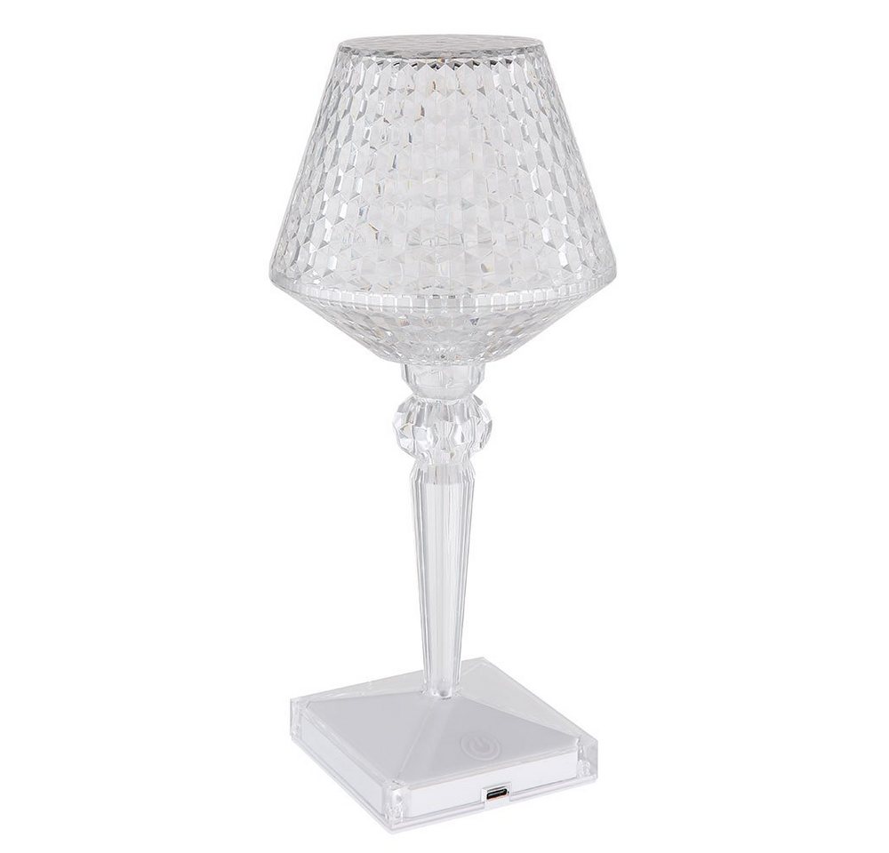GLOBO LIGHTING LED Tischleuchte, LED-Leuchtmittel fest verbaut, Kaltweiß, Warmweiß, Neutralweiß, Tageslichtweiß, 2x LED Tischlampe Kristallleuchte Touchdimmer A – Bild 5 von 5