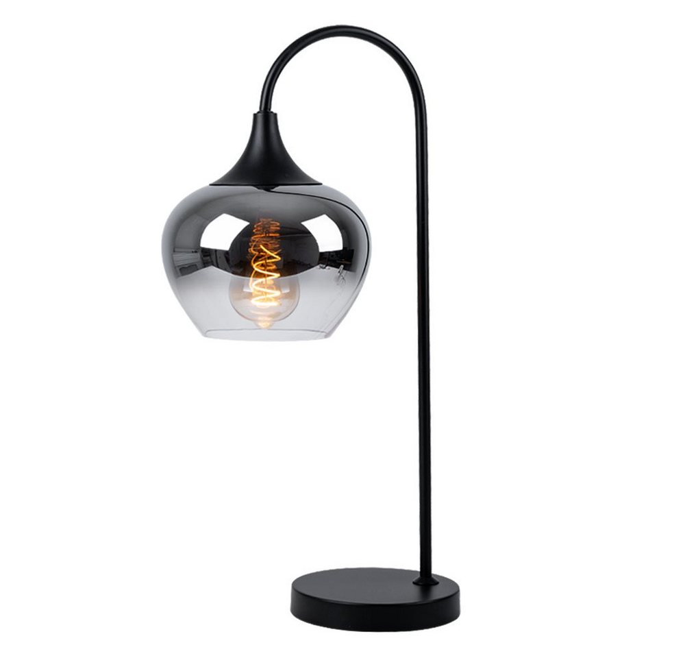GLOBO LIGHTING LED Tischleuchte, Leuchtmittel inklusive, Warmweiß, Tischleuchte Beistellleuchte LED Rauchglas schwarz Wohnzimmerlampe – Bild 2 von 5