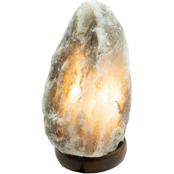 GLOBO LIGHTING LED Tischleuchte, Leuchtmittel nicht inklusive, Tischleuchte Beistelllampe Nachttischlampe Salzkristall Grau H 20,3 cm