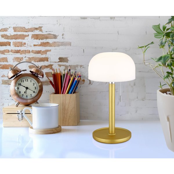 GLOBO LIGHTING LED Tischleuchte NORMAN, mehrere Helligkeitsstufen, LED fest integriert, warmweiß - kaltweiß, Akkutischleuchte auch für draußen, Zugschalter Kord