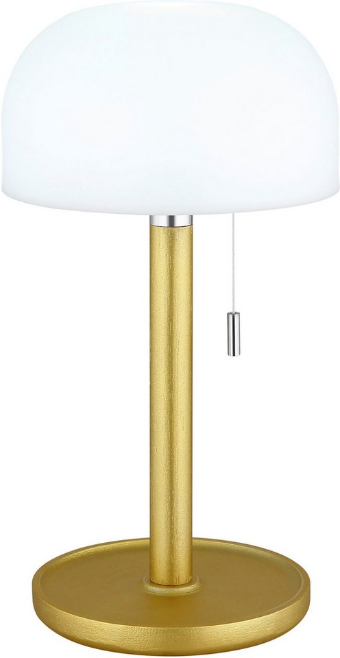 GLOBO LIGHTING LED Tischleuchte NORMAN, mehrere Helligkeitsstufen, LED fest integriert, warmweiß - kaltweiß, Akkutischleuchte auch für draußen, Zugschalter Kord – Bild 3 von 5