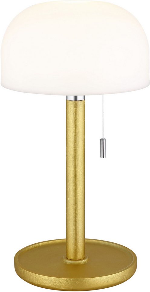 GLOBO LIGHTING LED Tischleuchte NORMAN, mehrere Helligkeitsstufen, LED fest integriert, warmweiß - kaltweiß, Akkutischleuchte auch für draußen, Zugschalter Kord – Bild 4 von 5