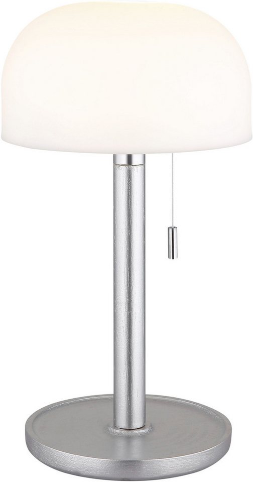 GLOBO LIGHTING LED Tischleuchte NORMAN, mehrere Helligkeitsstufen, LED fest integriert, warmweiß - kaltweiß, Akkutischleuchte auch für draußen, Zugschalter Kord – Bild 4 von 5