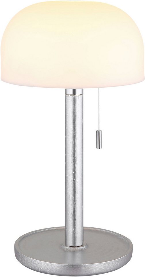 GLOBO LIGHTING LED Tischleuchte NORMAN, mehrere Helligkeitsstufen, LED fest integriert, warmweiß - kaltweiß, Akkutischleuchte auch für draußen, Zugschalter Kord – Bild 5 von 5