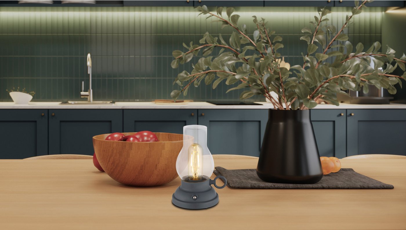 GLOBO LIGHTING LED Tischleuchte PETRO, Dimmer, Dimmfunktion, Ein-/Ausschalter, mehrere Helligkeitsstufen, LED fest integriert, Warmweiß, Akkutischleuchte, mobil – Bild 2 von 5