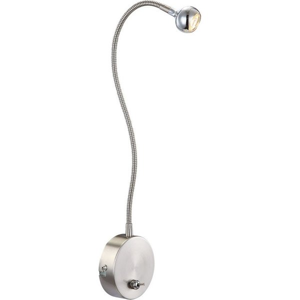 GLOBO LIGHTING LED Wandleuchte, LED-Leuchtmittel fest verbaut, Warmweiß, Hochwertige LED Wandleuchte nickel matt, satiniert chrom 3W Globo