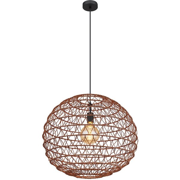 GLOBO LIGHTING Pendelleuchte, Leuchtmittel nicht inklusive, Hängeleuchte Wohnzimmerlampe Metall dunkelbraun Boho E27 H 120 cm