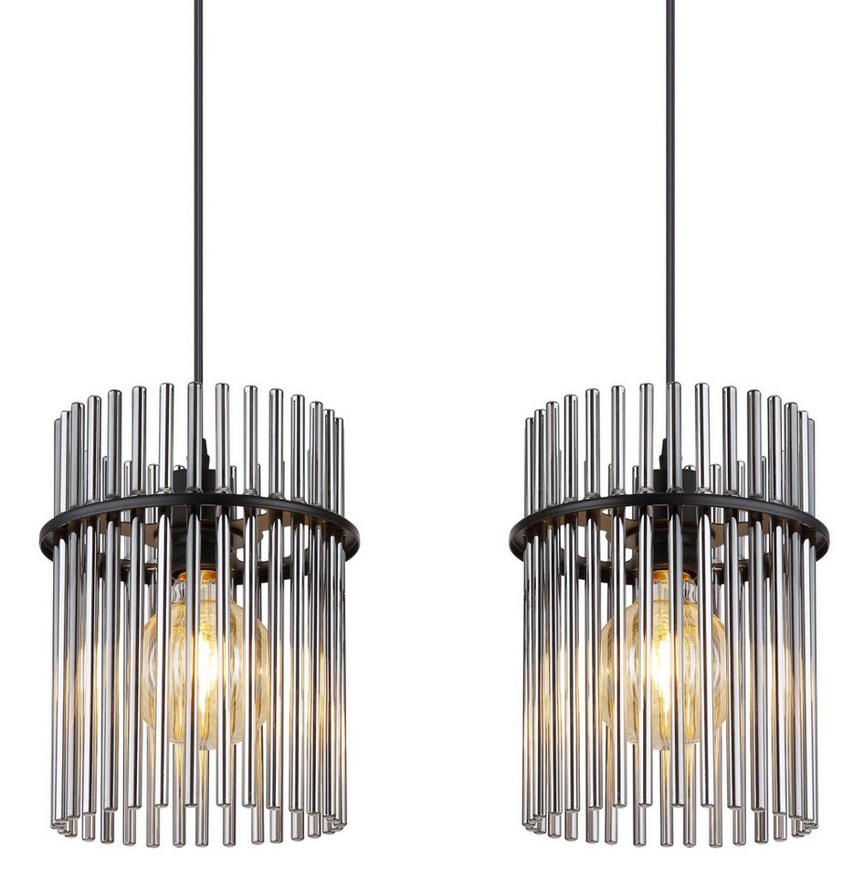 GLOBO LIGHTING Pendelleuchte GORLEY, ohne Leuchtmittel, Design Glasstäbe, Deckenlampe, Wohnzimmer, Esszimmer, Hängeleuchte – Bild 4 von 4