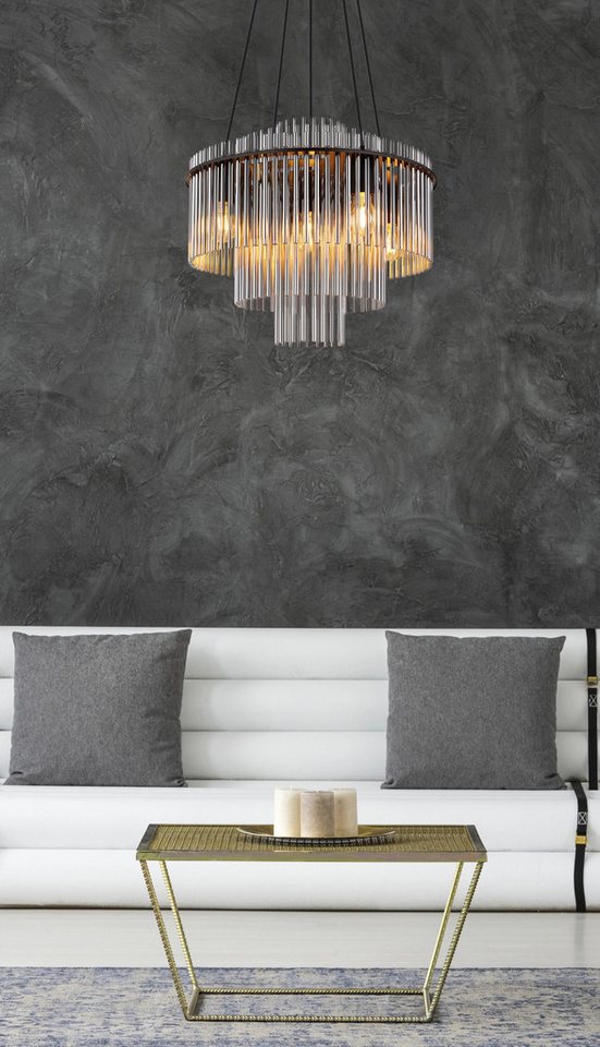 GLOBO LIGHTING Pendelleuchte GORLEY, ohne Leuchtmittel, Design Glasstäbe, Deckenlampe, Wohnzimmer, Esszimmer, Hängelampe – Bild 2 von 5