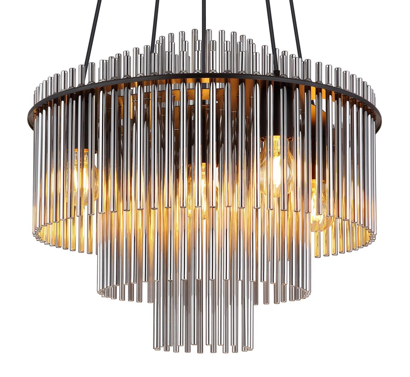 GLOBO LIGHTING Pendelleuchte GORLEY, ohne Leuchtmittel, Design Glasstäbe, Deckenlampe, Wohnzimmer, Esszimmer, Hängelampe – Bild 4 von 5