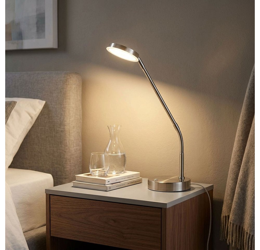 GLOBO LIGHTING Schreibtischlampe, LED-Leuchtmittel fest verbaut, Farbwechsel, Neutralweiß, Kaltweiß, Warmweiß, Tageslichtweiß, LED Tischleuchte Tischlampe Lesel – Bild 4 von 5