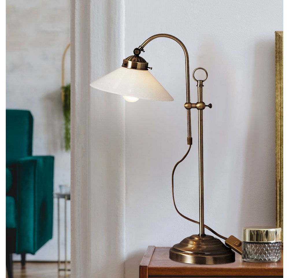 GLOBO LIGHTING Schreibtischlampe, Leuchtmittel nicht inklusive, Nachttischleuchte Antik Glas Retro Leselampe Tischleuchte – Bild 2 von 5