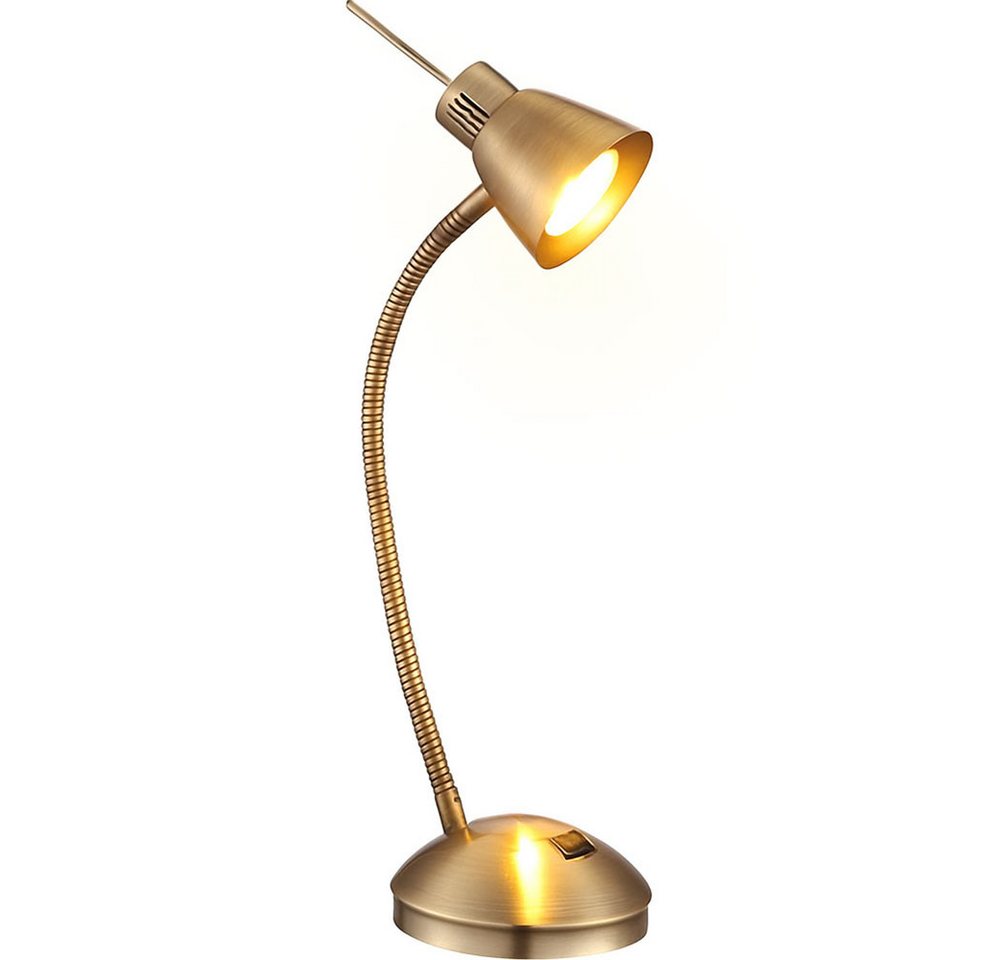 GLOBO LIGHTING Schreibtischlampe, Leuchtmittel inklusive, Warmweiß, Tischleuchte Beistelllampe Bürolampe LED Nachttischlampe flexibel 44cm – Bild 2 von 5