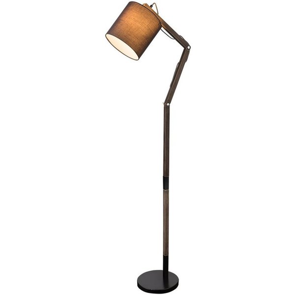 GLOBO LIGHTING Stehlampe, Leuchtmittel nicht inklusive, Stehlampe Stehleuchte Holzlampe Gelenke verstellbar Textil H 157 cm