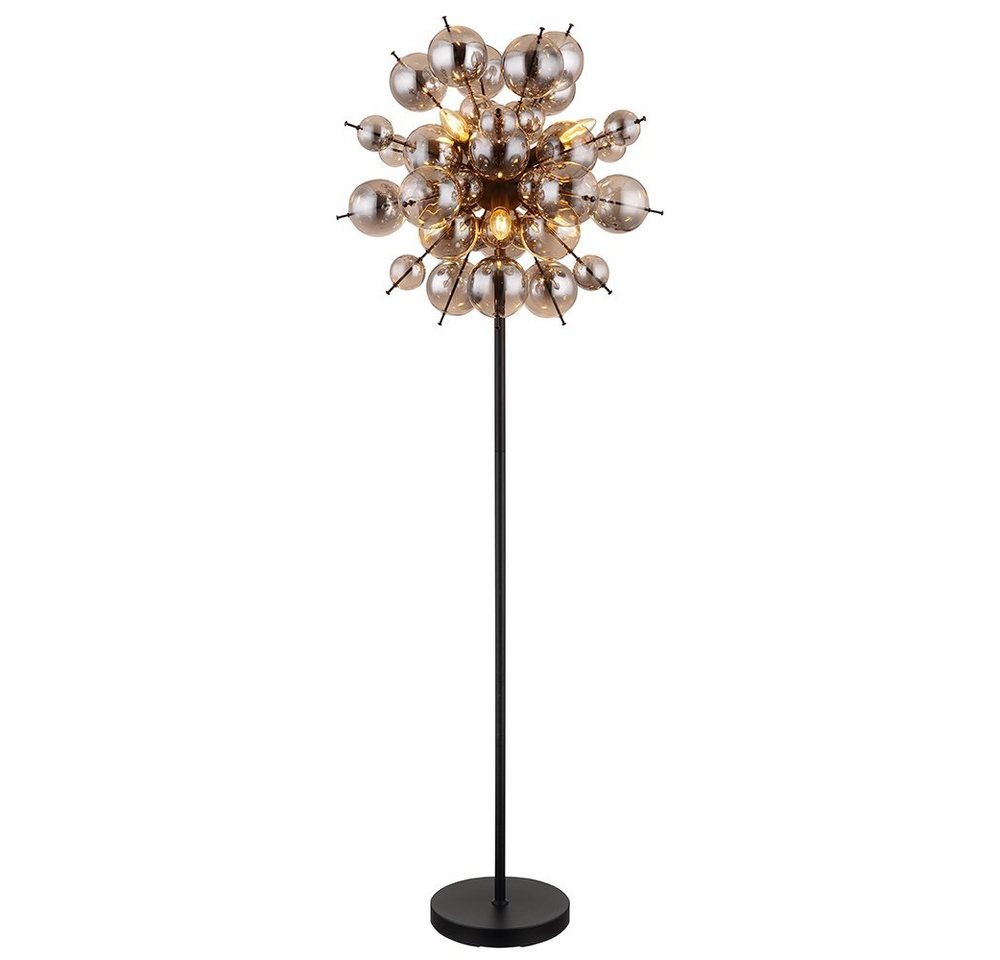 GLOBO LIGHTING Stehlampe, Leuchtmittel nicht inklusive, Stehleuchte Standlampe Wohnzimmerleuchte Rauchglas 6 flammig H 155 cm – Bild 2 von 5