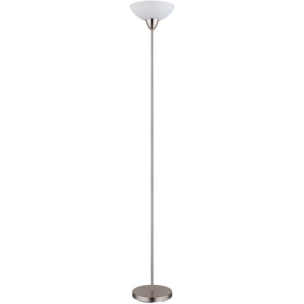 GLOBO LIGHTING Stehlampe, Leuchtmittel nicht inklusive, Stehleuchte Standlampe Deckenfluter Glas opal Metall nickel matt E27
