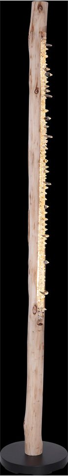 GLOBO LIGHTING Stehlampe FELICITAS, LED fest integriert, Warmweiß, Stehleuchte Schwarz/Holz, Acryl kristall, dimmbar, LED 20W – Bild 5 von 5