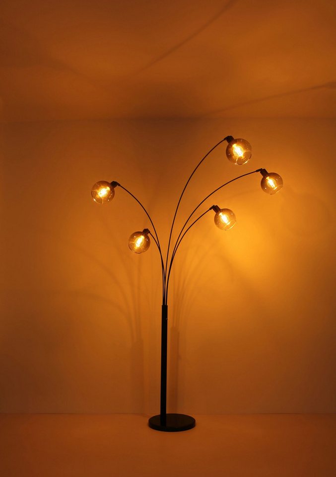 GLOBO LIGHTING Stehlampe SEYMOUR, ohne Leuchtmittel, Stehleuchte, Glas, Design Leuchte, Wohnzimmer – Bild 5 von 5