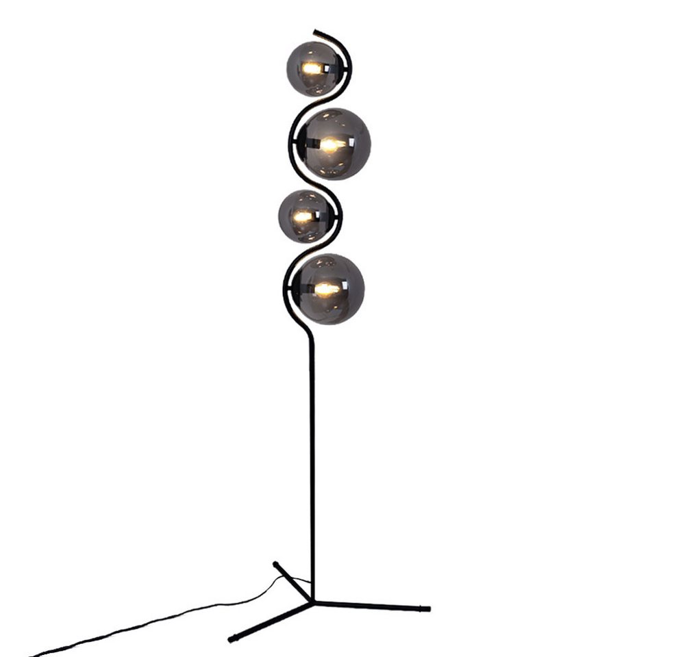 GLOBO LIGHTING Stehlampe, Leuchtmittel nicht inklusive, Stehlampe Standleuchte Wohnzimmerleuchte 4-Flammig Metall Glas – Bild 2 von 5